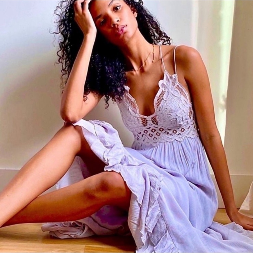 Free People ADELLA MAXI SLIP DRESS SIZE MEDIUM